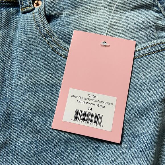 Juicy Couture Kids Mid Rise Cropped Kick Flare Jean Girls 14 Light Wash Denim - Picture 6 of 10